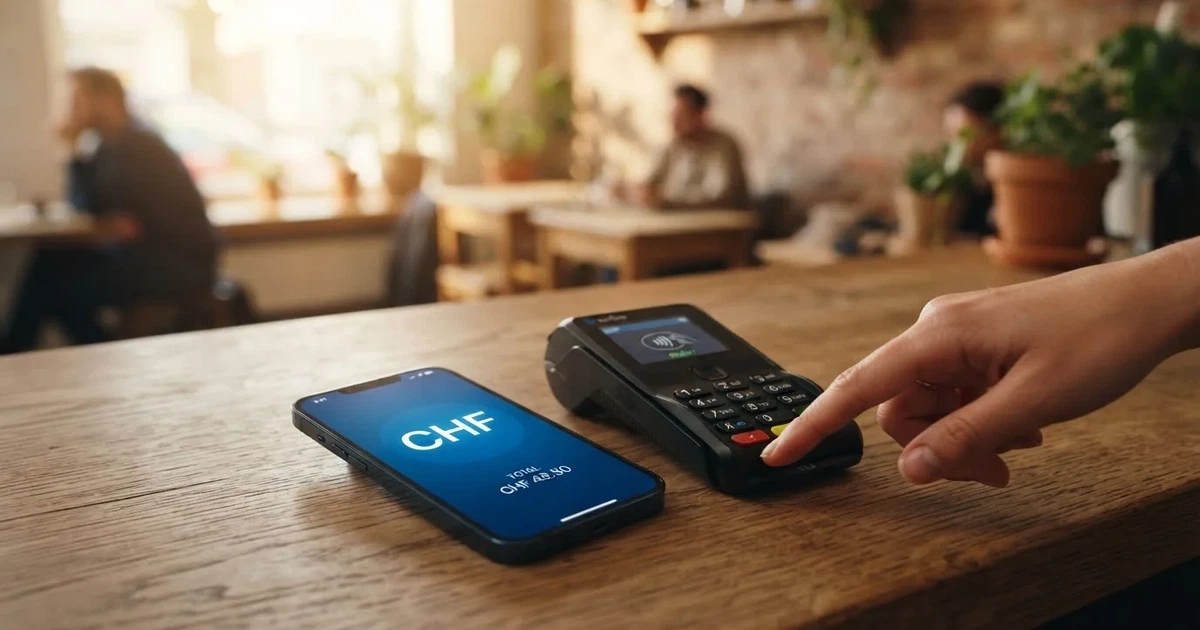 Kartenterminal und Smartphone mit einer ausstehenden Zahlungsbenachrichtigung — 30 franken bonus ohne einzahlung casino