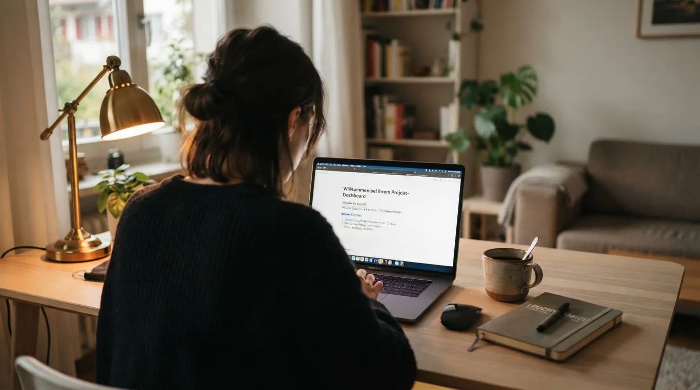 Person am Laptop liest eine Übersichtsseite zu Geldspielen im Internet — beste ausländische casinos für schweizer spieler
