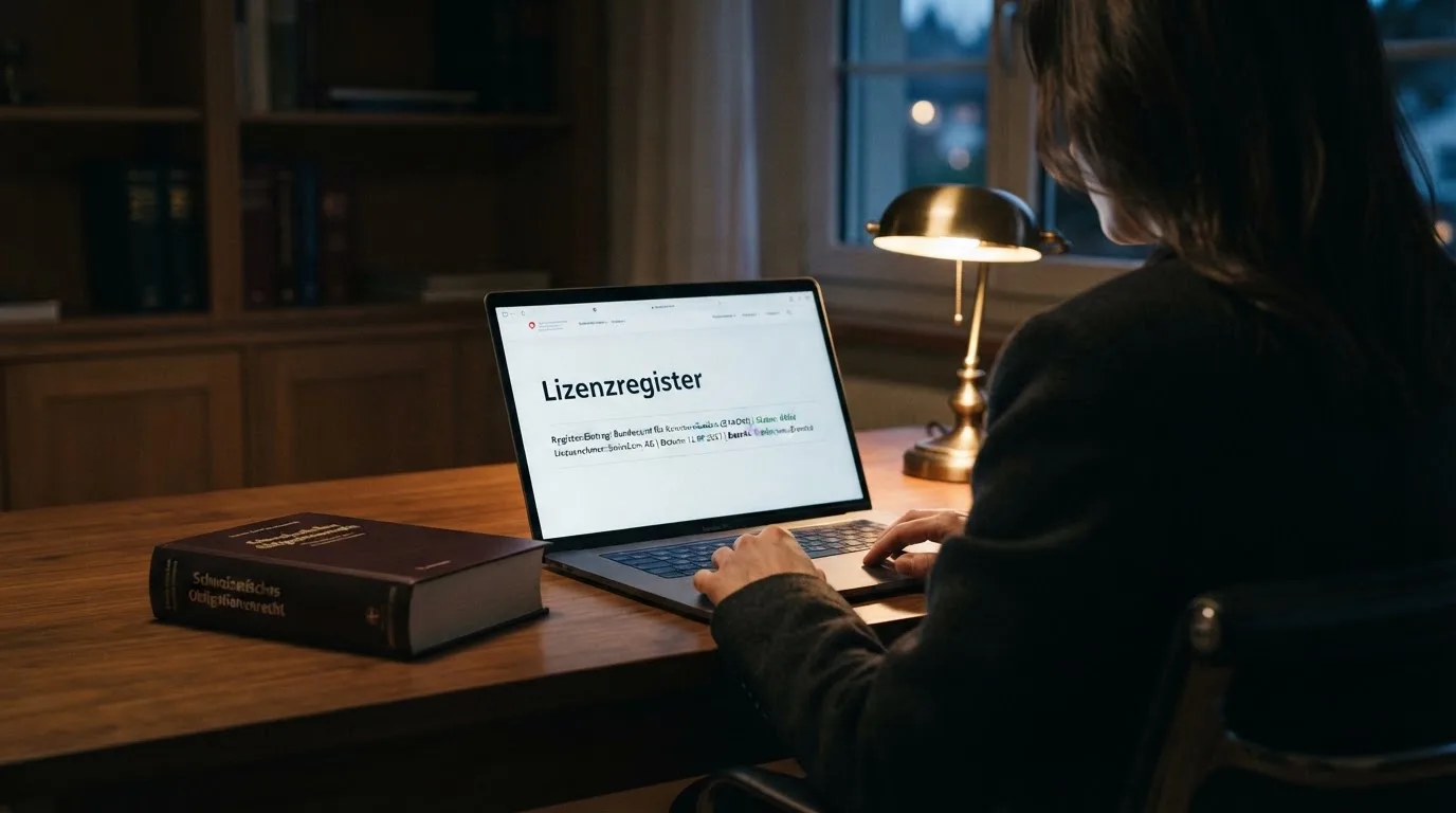 Amtliches Schreiben mit Stempel auf einem Schreibtisch neben einem Gesetzbuch — beste craps online casinos schweiz