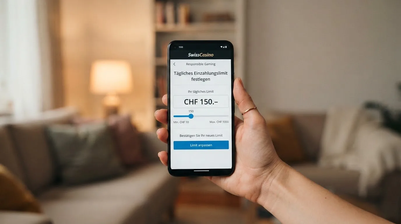 Hand hält ein Smartphone mit einem Formular zur Einzahlungsgrenze, ruhige Stimmung — freie 90 tage qualifikationszeitraum casino