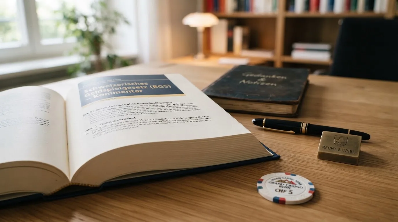 Amtliches Schreiben mit Stempel auf einem Schreibtisch neben einem Gesetzbuch — online casino bonus ohne umsatzbedingungen